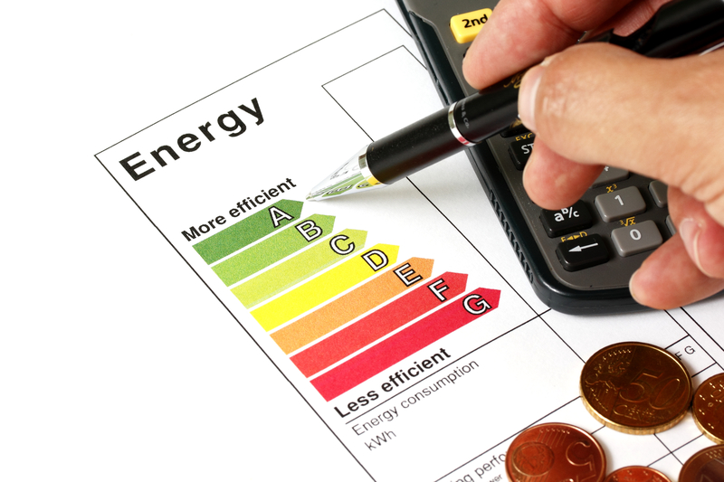 Eenergy efficiency concept with energy rating chart